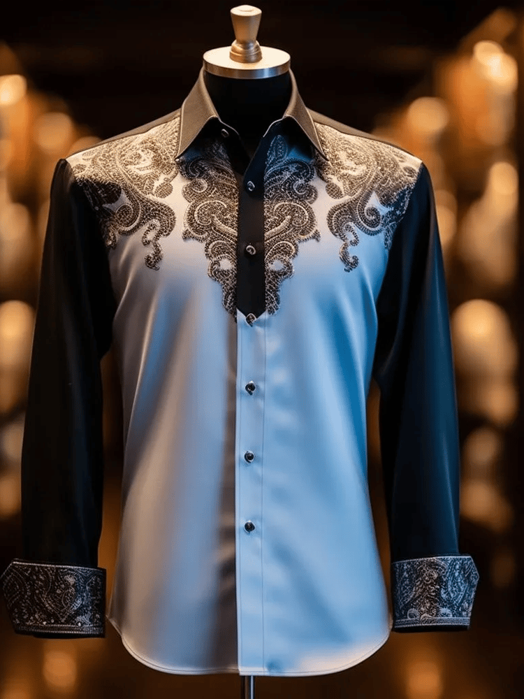 Camisa elegante Romantic a rayas de manga larga para hombre