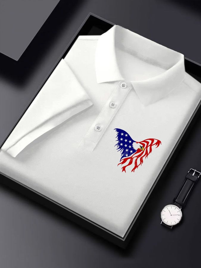 Camisa polo American Eagle estampado casual para hombre