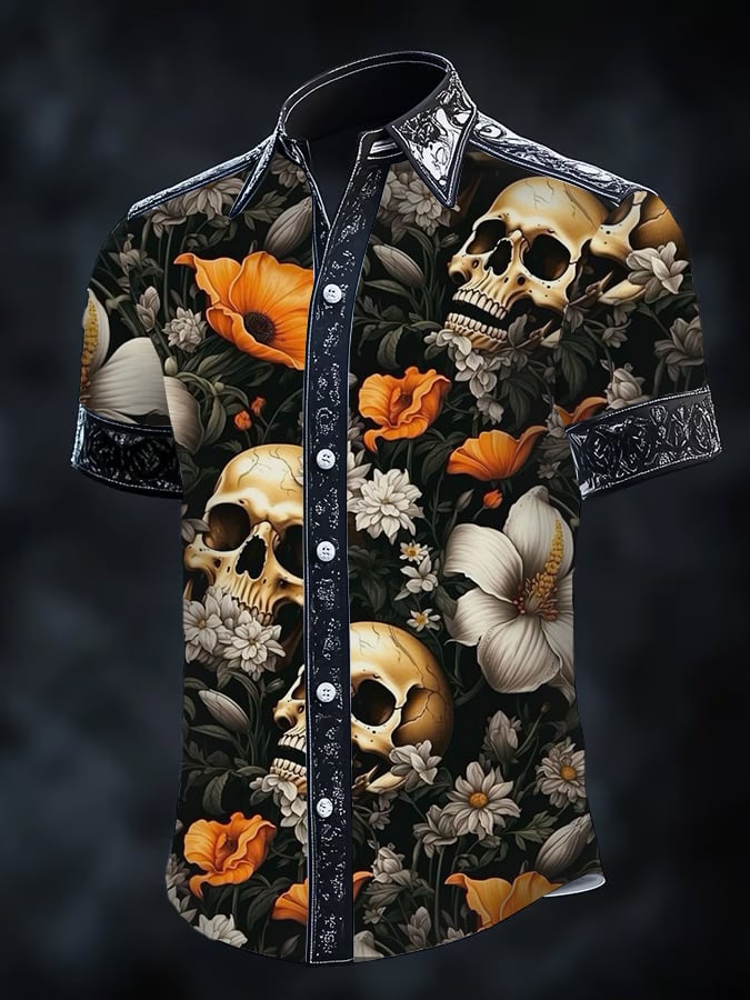 Camisa Gothic Dark de manga corta para hombre