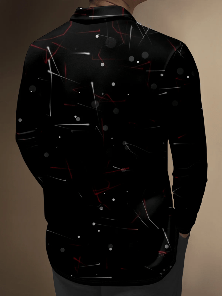 Camisa polo ejecutivo casual a rayas de manga larga para hombre