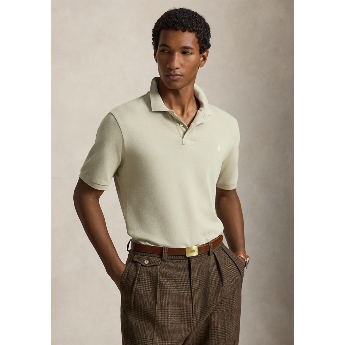 Classic Fit Mesh Polo Shirt - 5