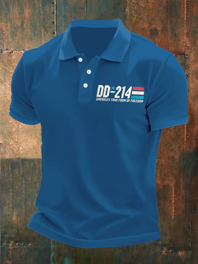 Camisa polo Man's vintage Independence Day DD-214 America's True Form Of Freedom estampado