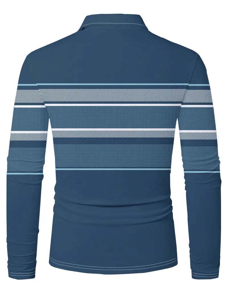 Ejecutivo casual a rayas con botones Polo para hombre