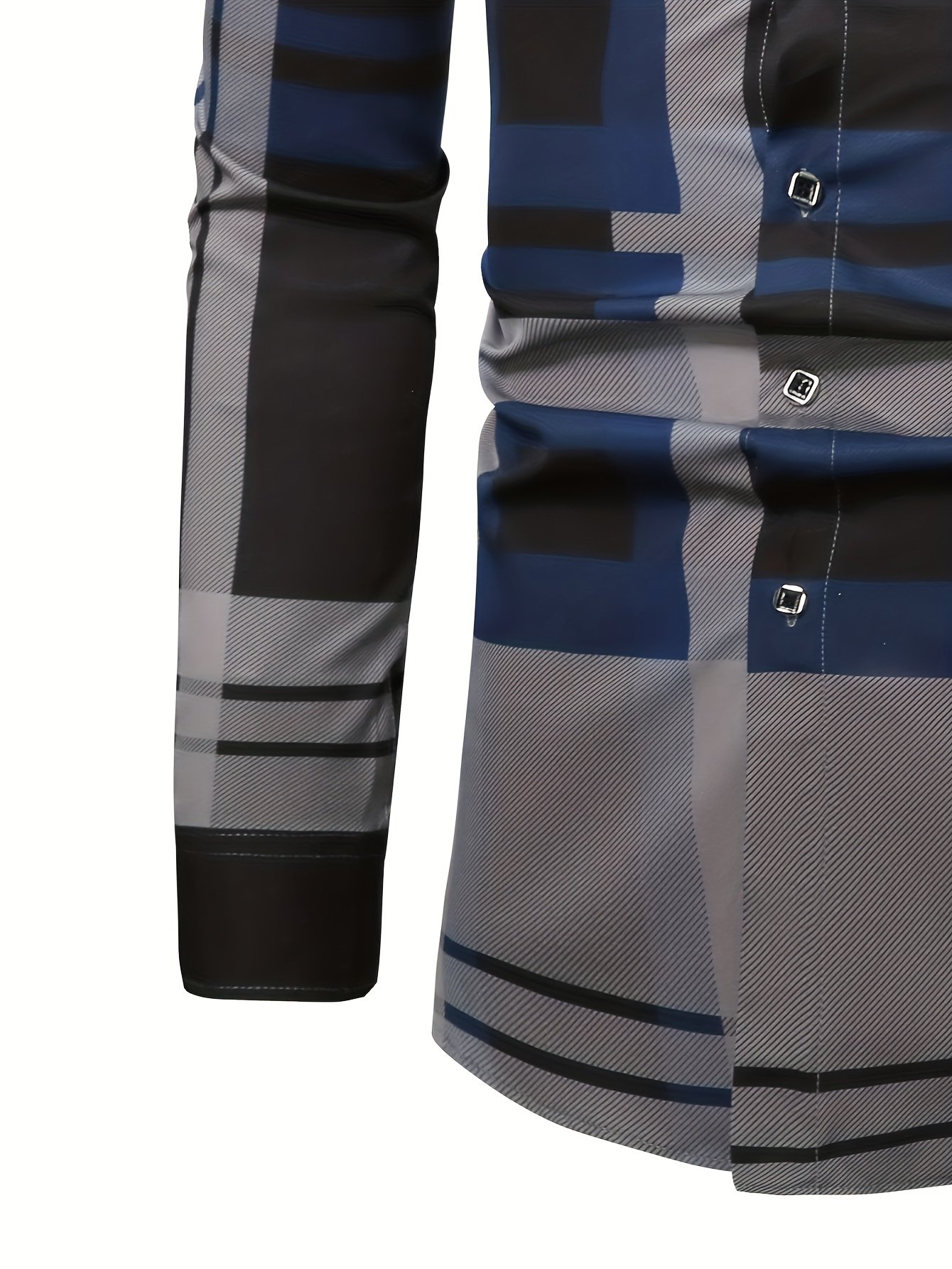 Camisa Street Style ejecutivo a cuadros casual estampado de manga larga para hombre