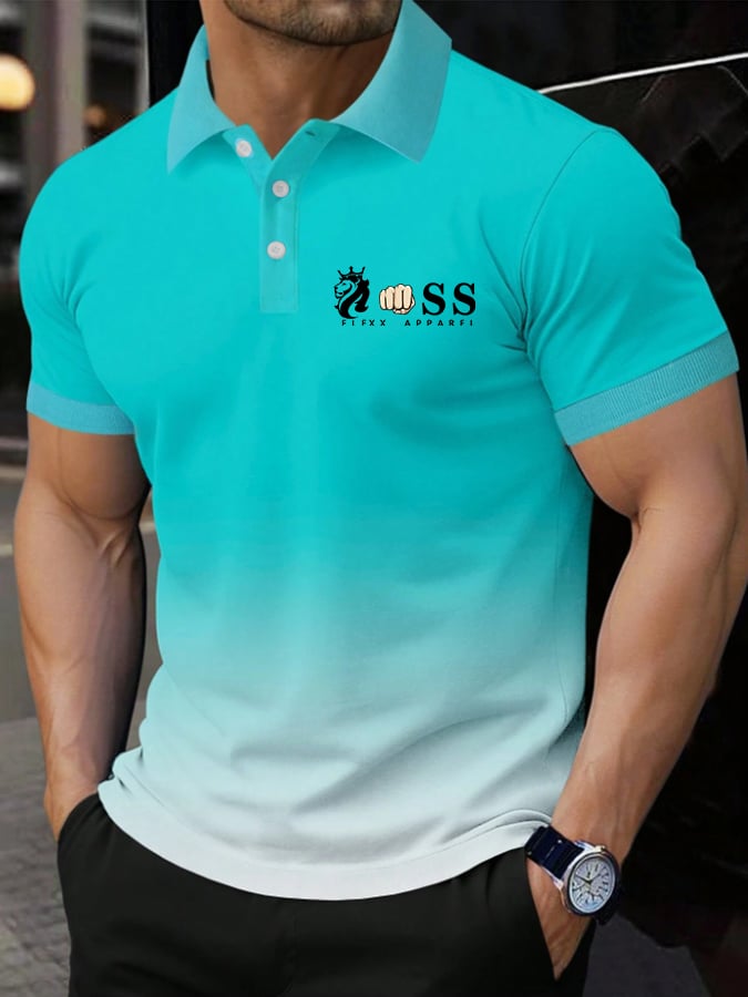 Casual retro ejecutivo Contrast Color Polo para hombre