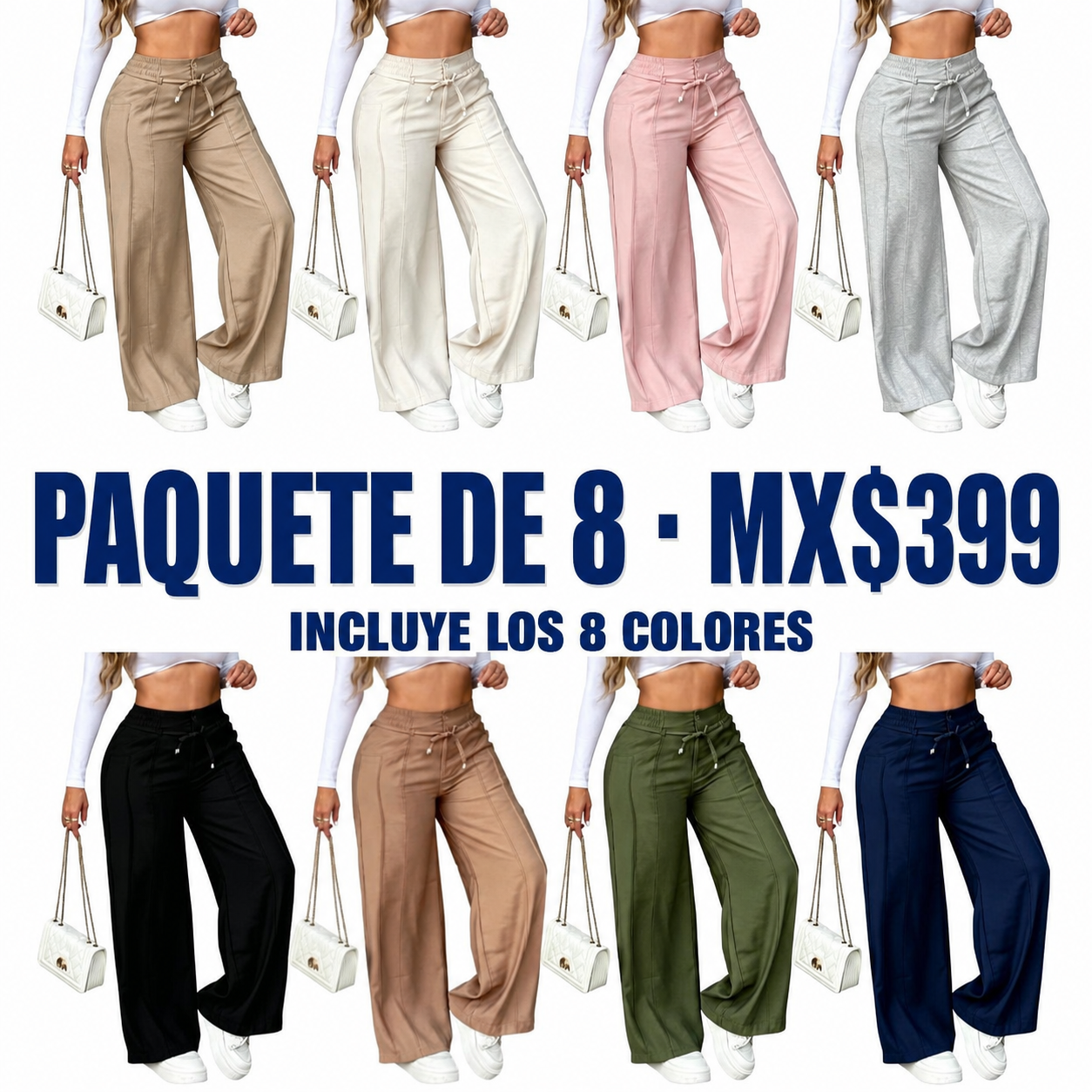 Pantalón casual de pierna ancha para mujer · vista 1