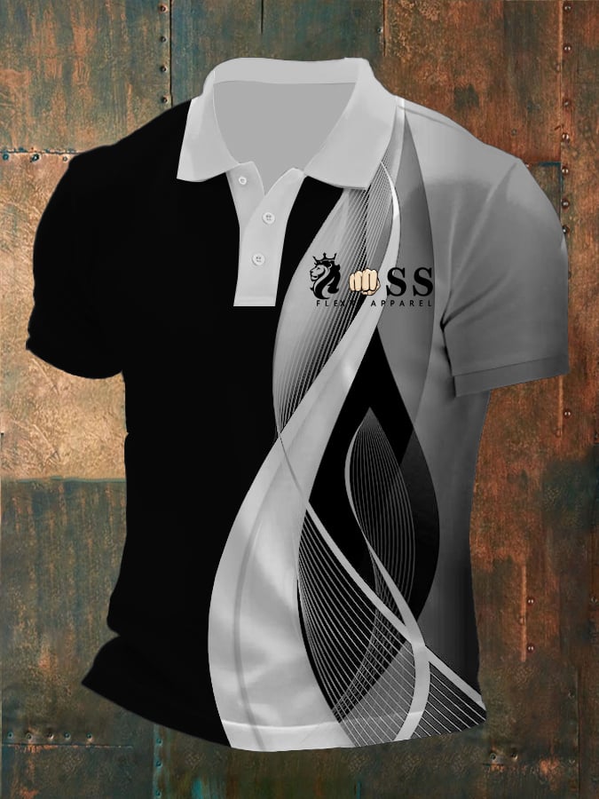 Camisa polo retro ejecutivo casual contrast color para hombre