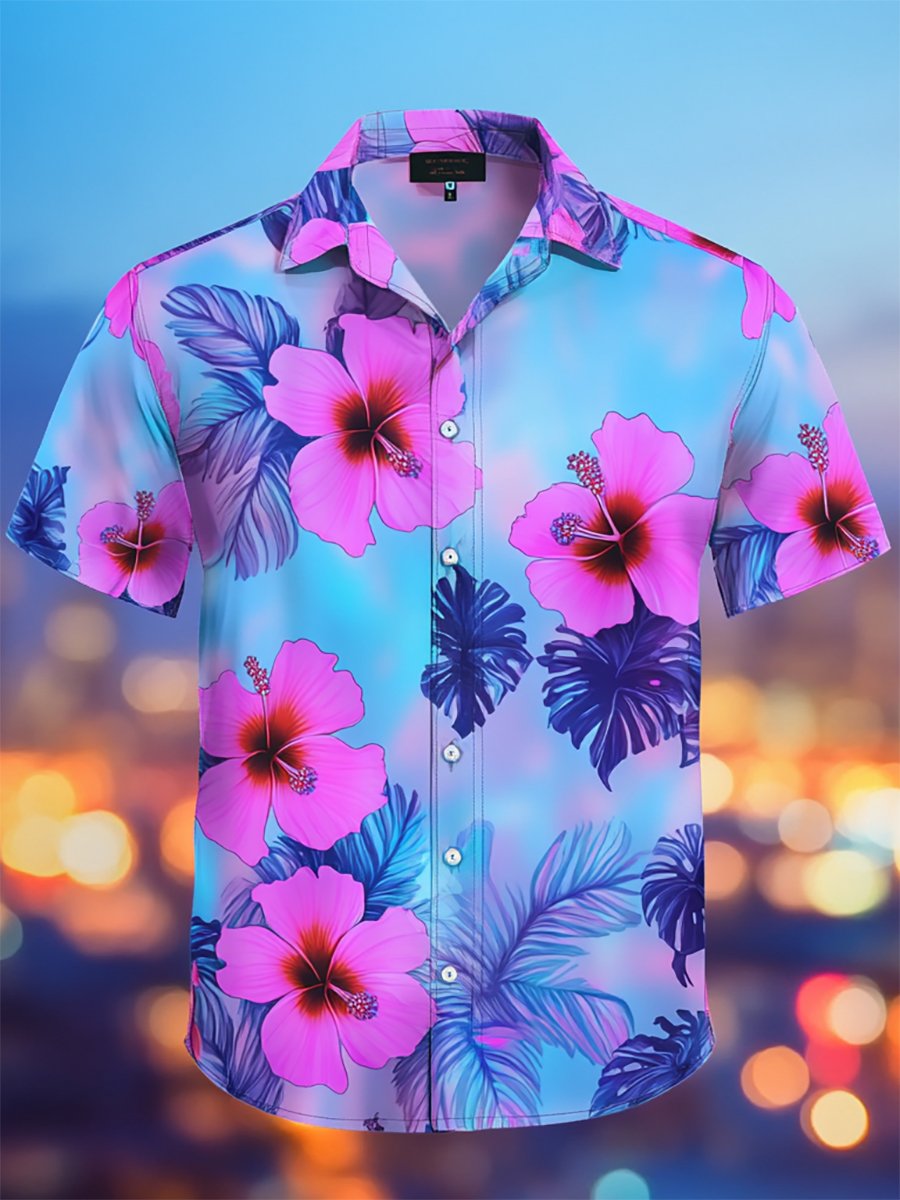 Camisa Resort casual floral Art de manga corta para hombre