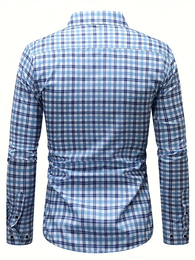 Camisa a cuadros ejecutivo casual para hombre