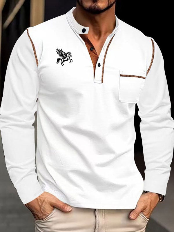 Camisa polo ejecutivo rayas Logo con botones de manga corta para hombre