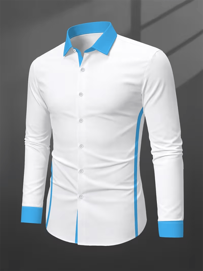 Camisa retro Abstract Art estampado Comfortable ejecutivo Style para hombre
