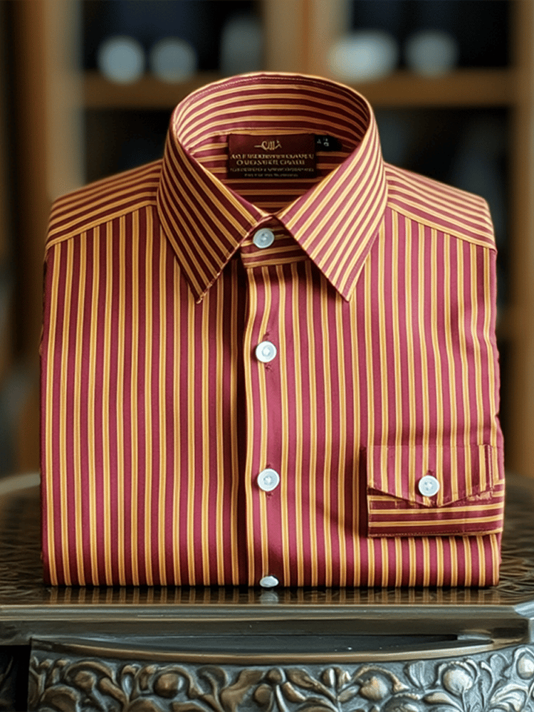 Camisa de lujo ejecutivo a rayas de manga larga para hombre