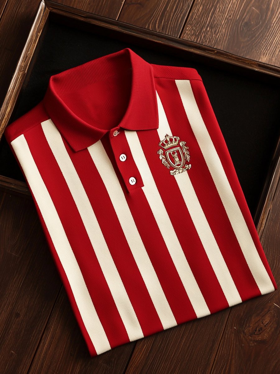 Camisa polo vintage ejecutivo de manga larga para hombre