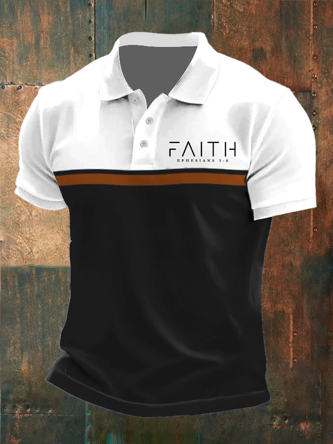 Camisa polo Faith estampado Button Design para hombre