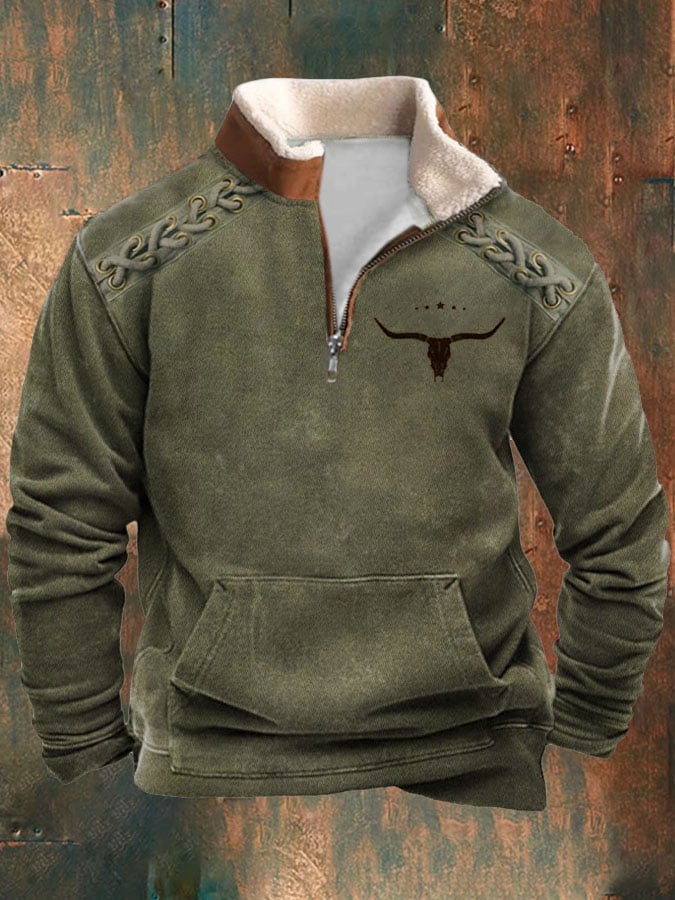 Sudadera casual cierre Stand cuello de manga larga estampado