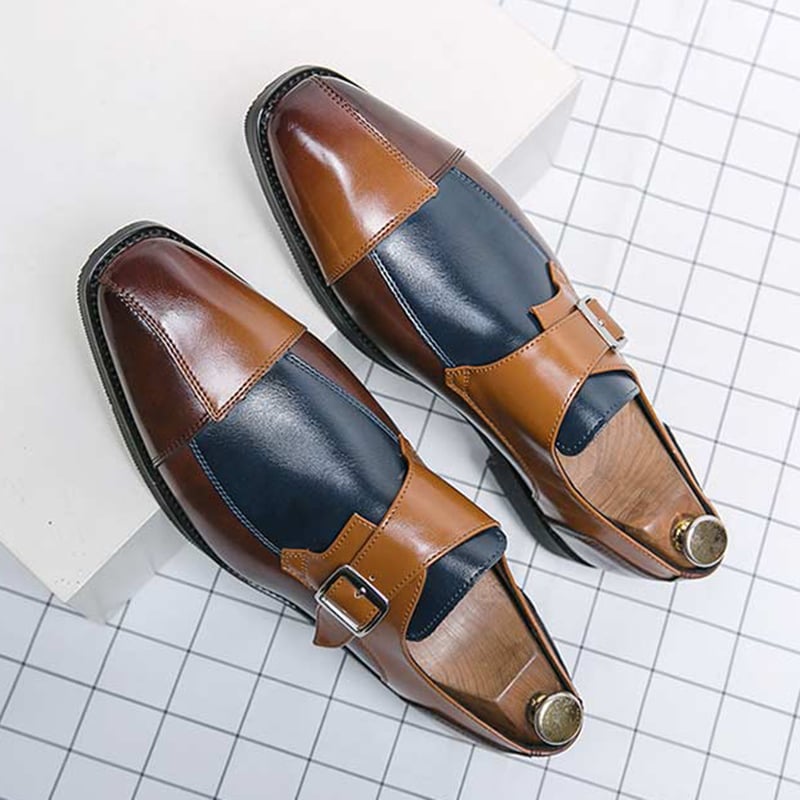 Zapatos Patchpara trabajo retro Punk casual Single Monk para hombre