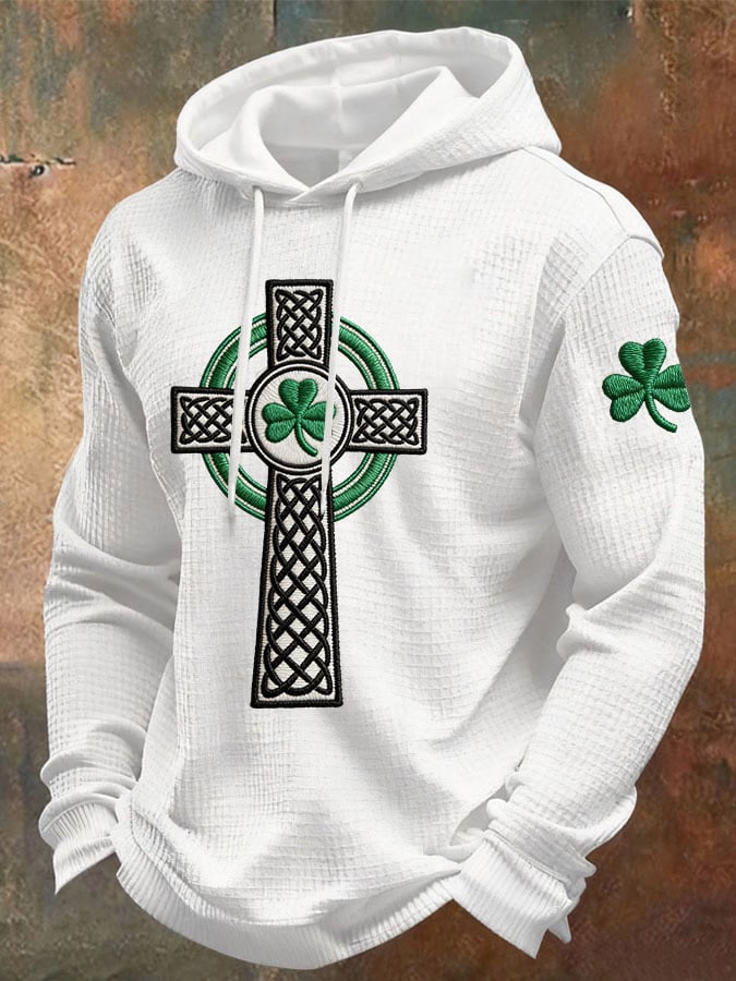 Sudadera St. Patrick's Day estampado con gorrasucha para hombre