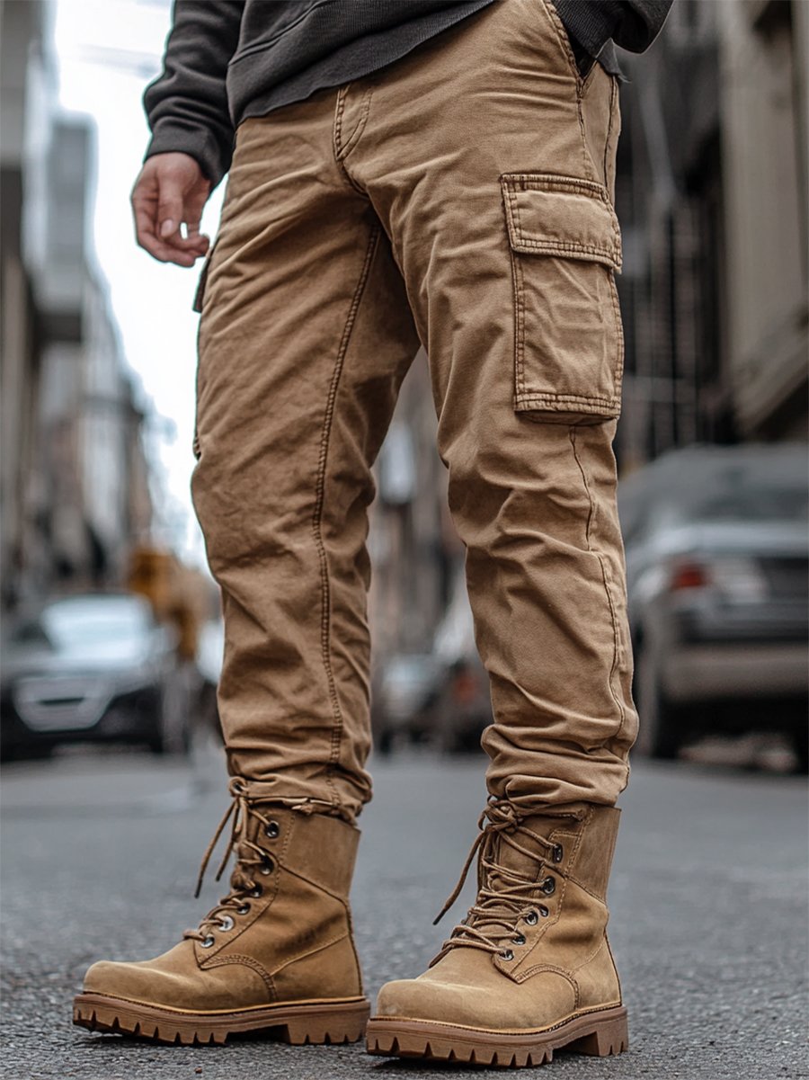 Vintage Multi-bolsillo Overalls para hombre