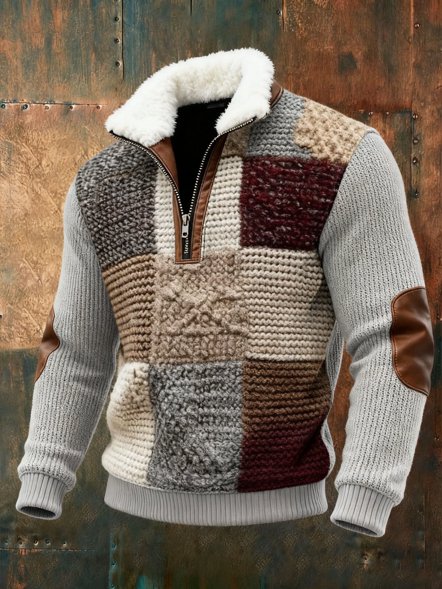 Sudadera geométrico estampado texturizado casual para hombre