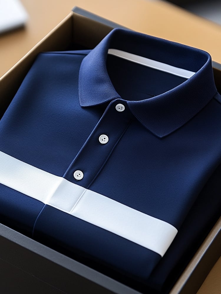 Camisa polo ejecutivo casual Button de manga corta para hombre