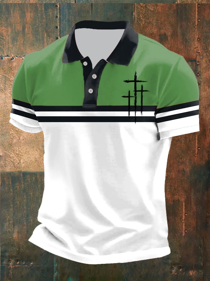 Casual Contrast Color Faith Polo para hombre