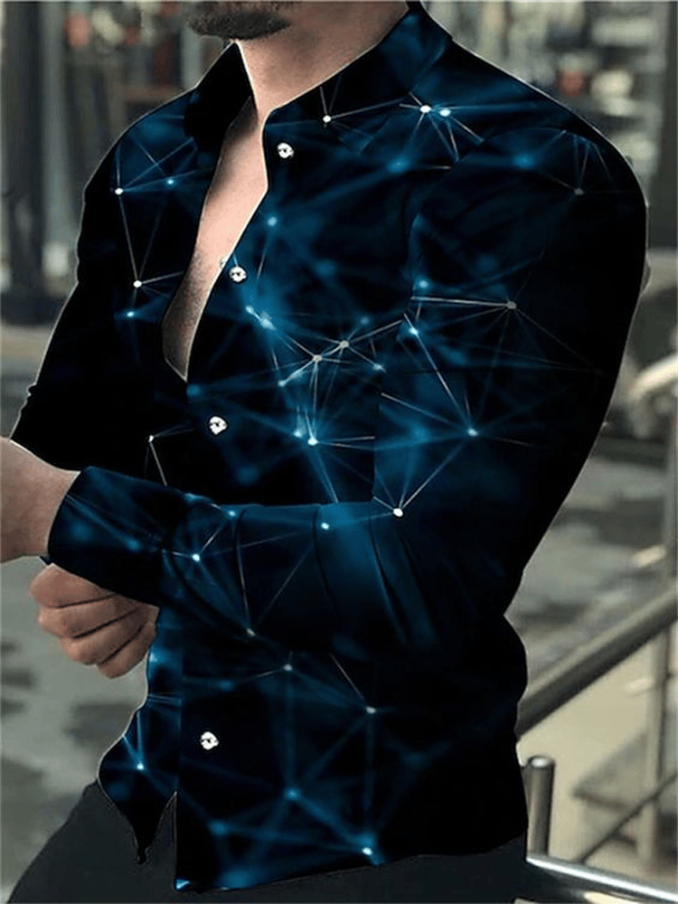 Camisa ejecutivo casual a rayas de manga larga para hombre