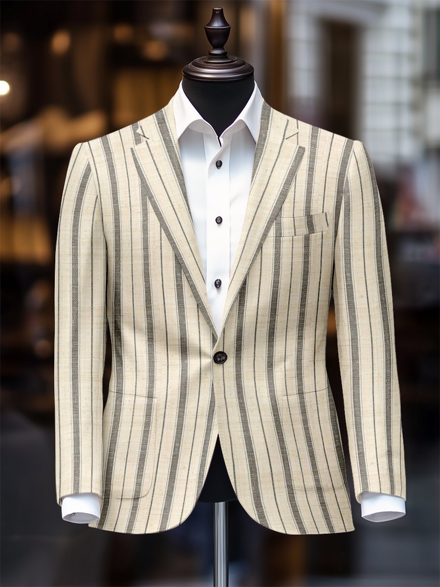 Saco retro casual a rayas para hombre