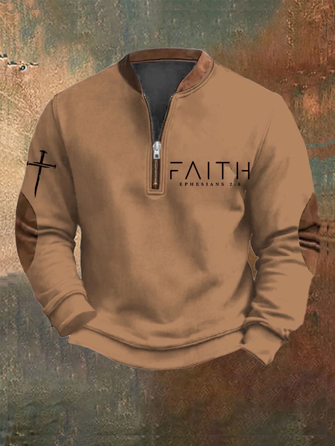 Sudadera Faith estampado Zip cuello para hombre