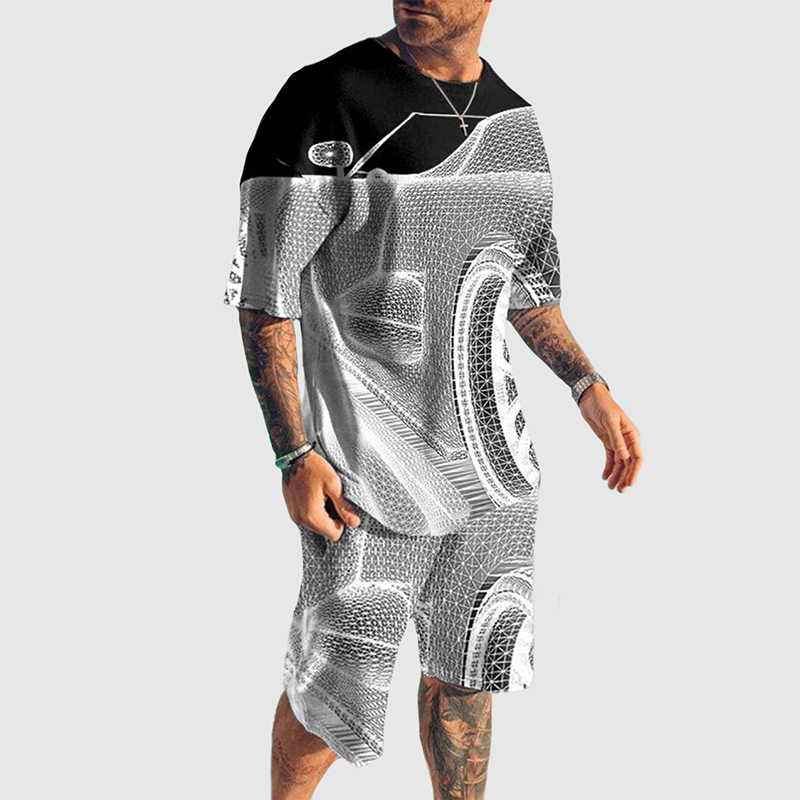 Conjunto de dos piezas Mens casual de moda Car estampado