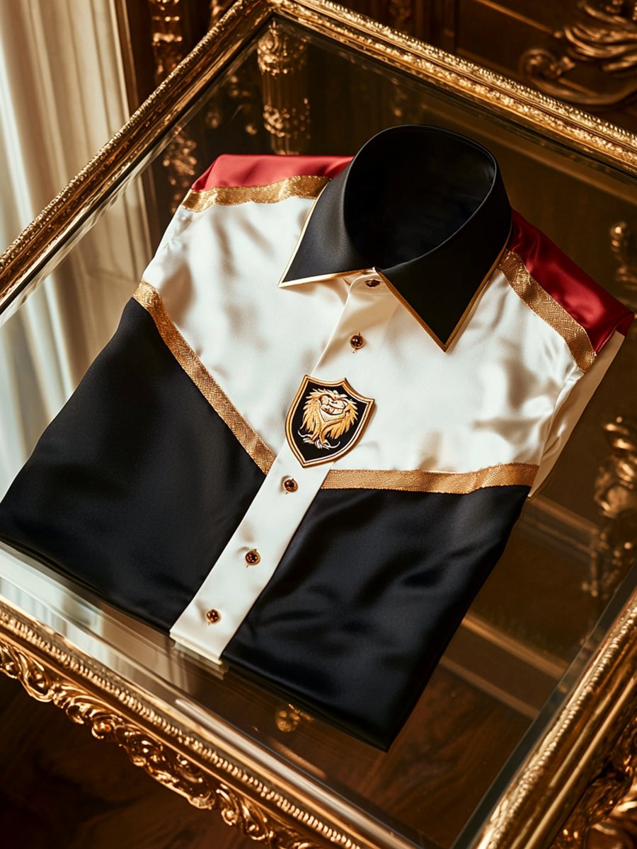 Camisa satén de lujo ejecutivo de manga larga para hombre