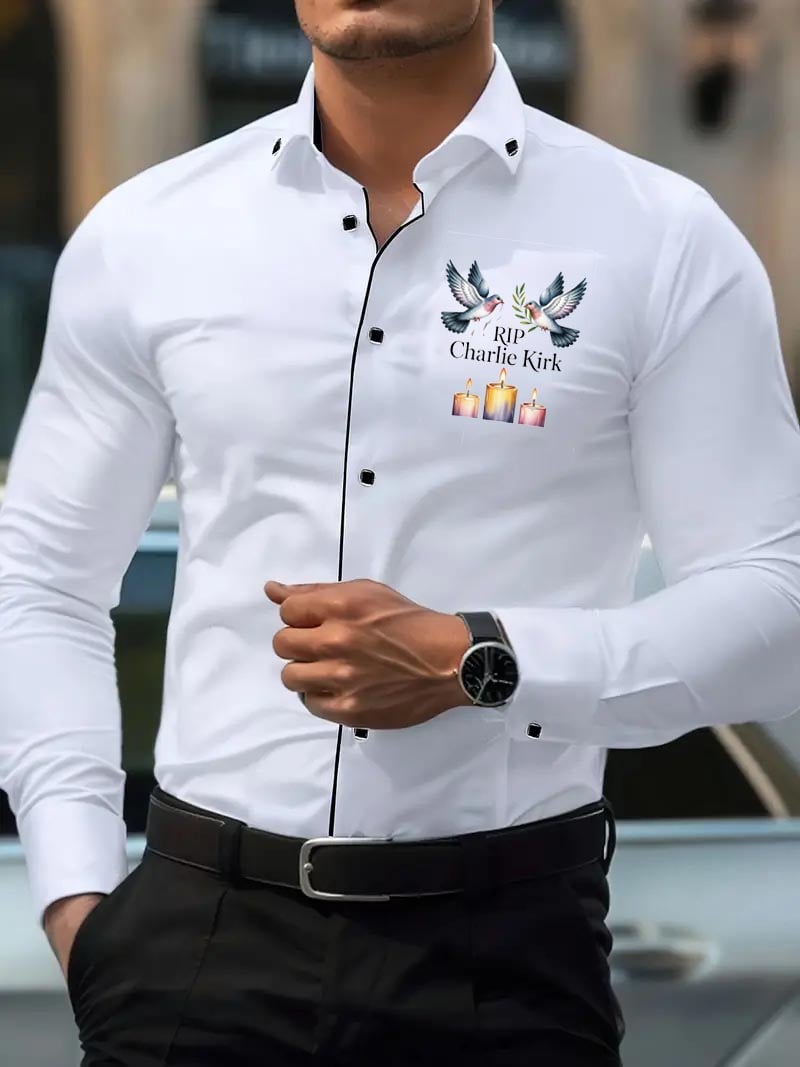 Camisa Street Style ejecutivo casual estampado de manga larga para hombre