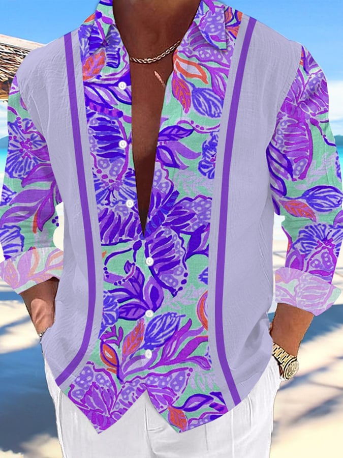 Camisa Hawaii estampado de moda Vacation And casual para hombre