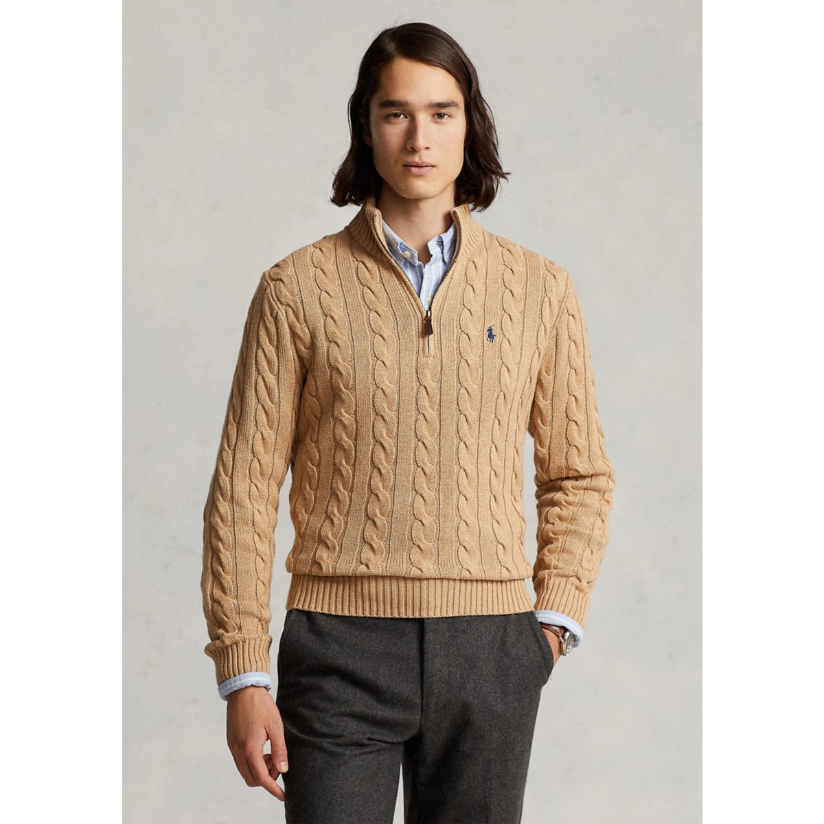 Cable Knit Cotton Sweater - 5