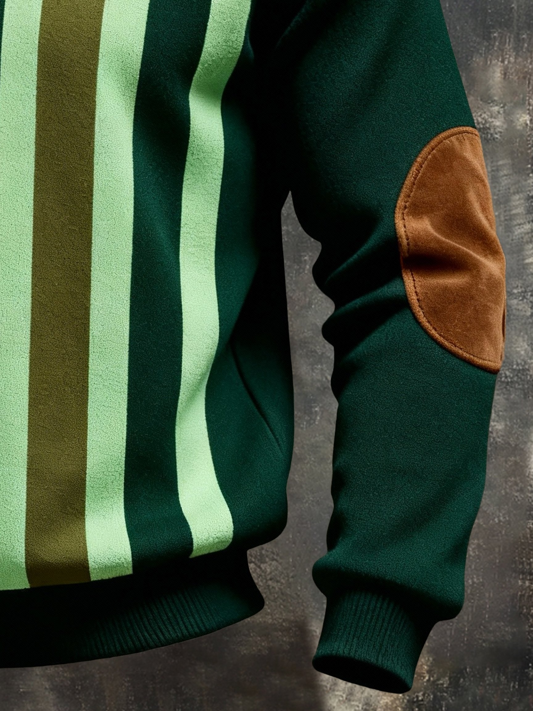 Sudadera retro en bloques de color estampado Color-Blocked con cierre para hombre
