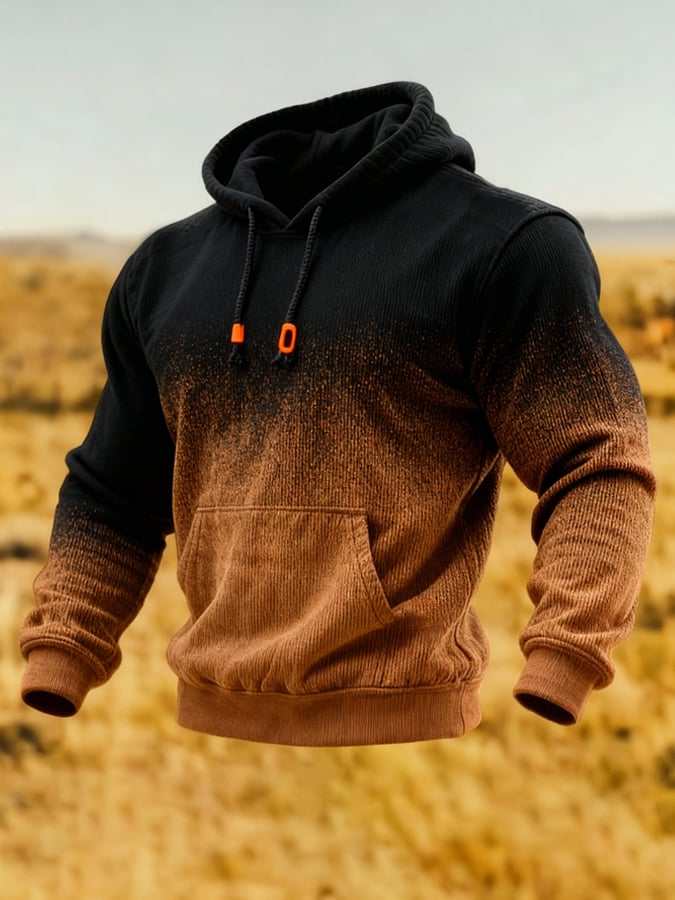 Sudadera retro degradado Hooded para hombre