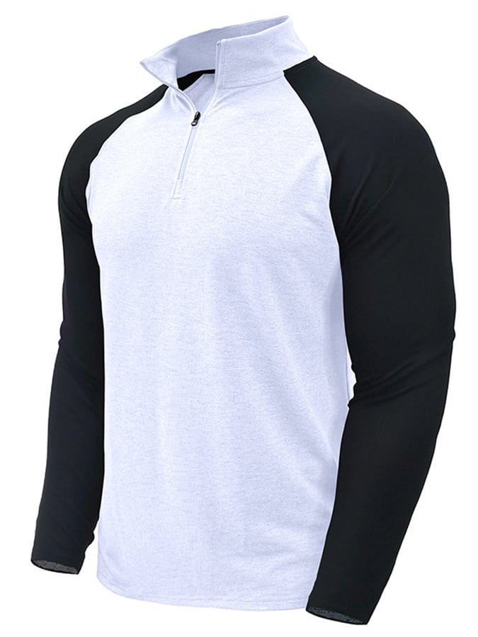 Camisa polo Sports casual Colorblocking de manga larga Half Zip