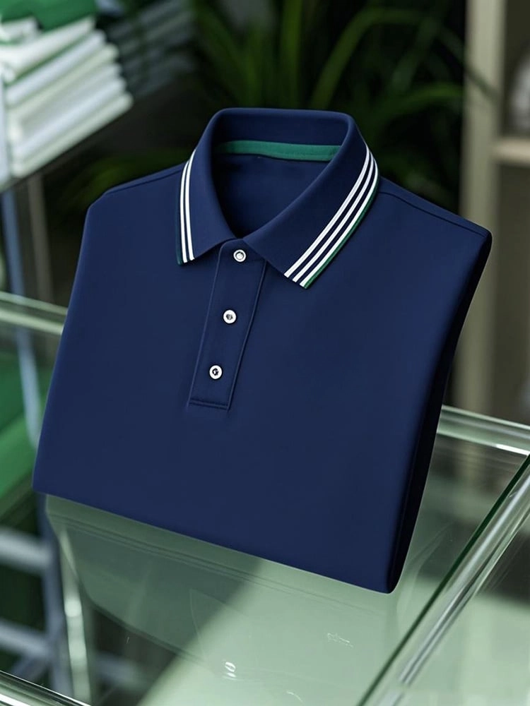 Camisa polo ejecutivo casual Button de manga corta para hombre