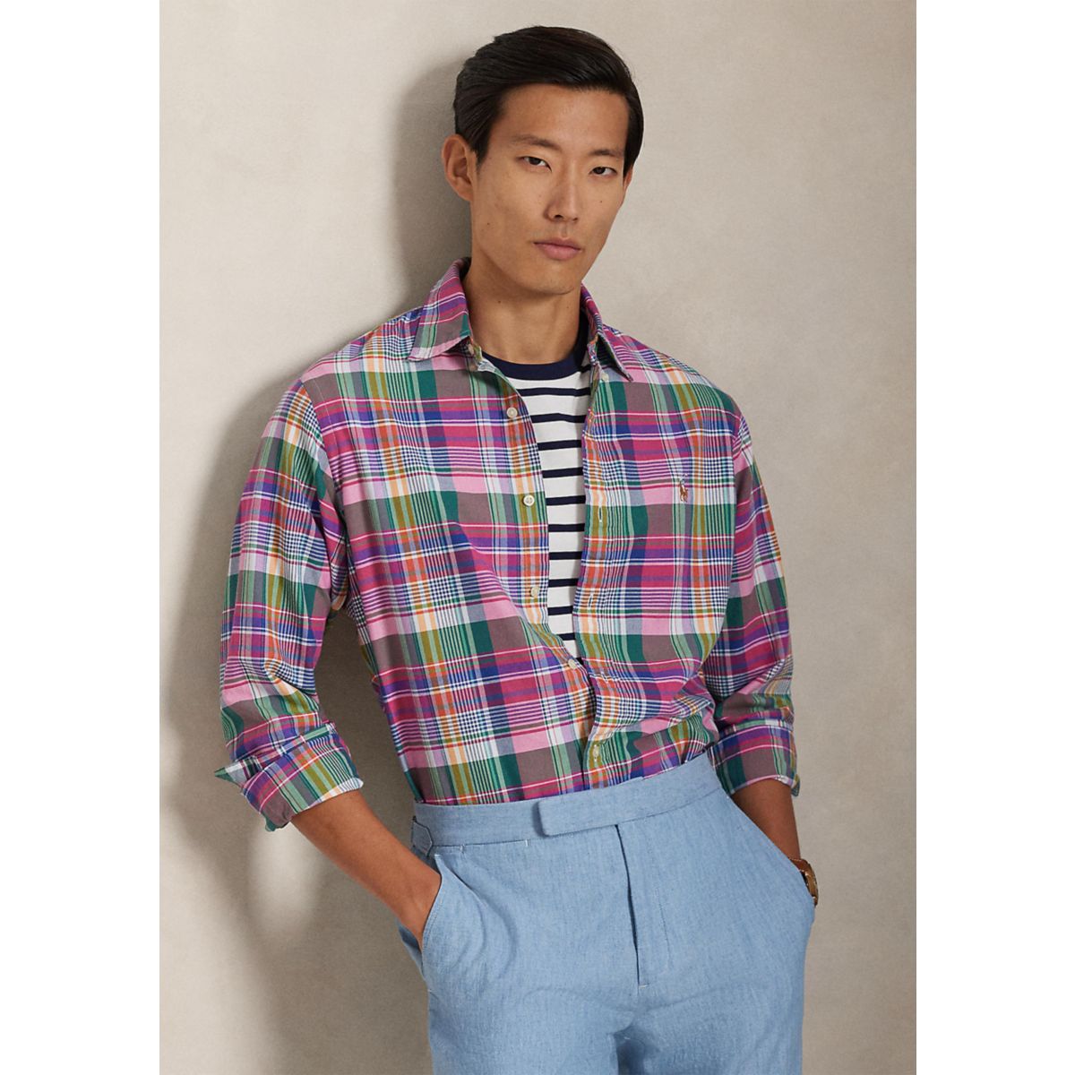 Classic Fit Striped Oxford Shirt - 6