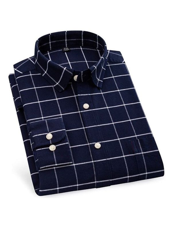 Camisa rayas estampado ejecutivo de manga larga para hombre