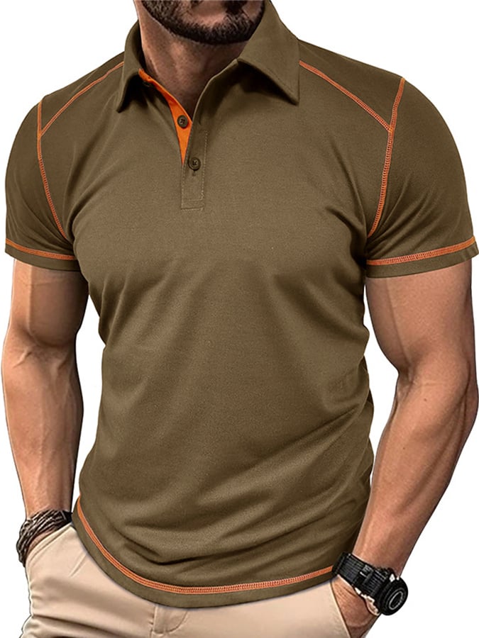 Camisa polo en bloques de coloring Polo cuello de manga corta para hombre