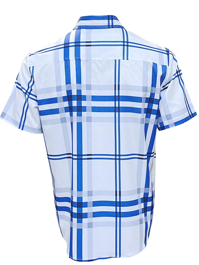 Camisa a cuadros ejecutivo de manga corta para hombre