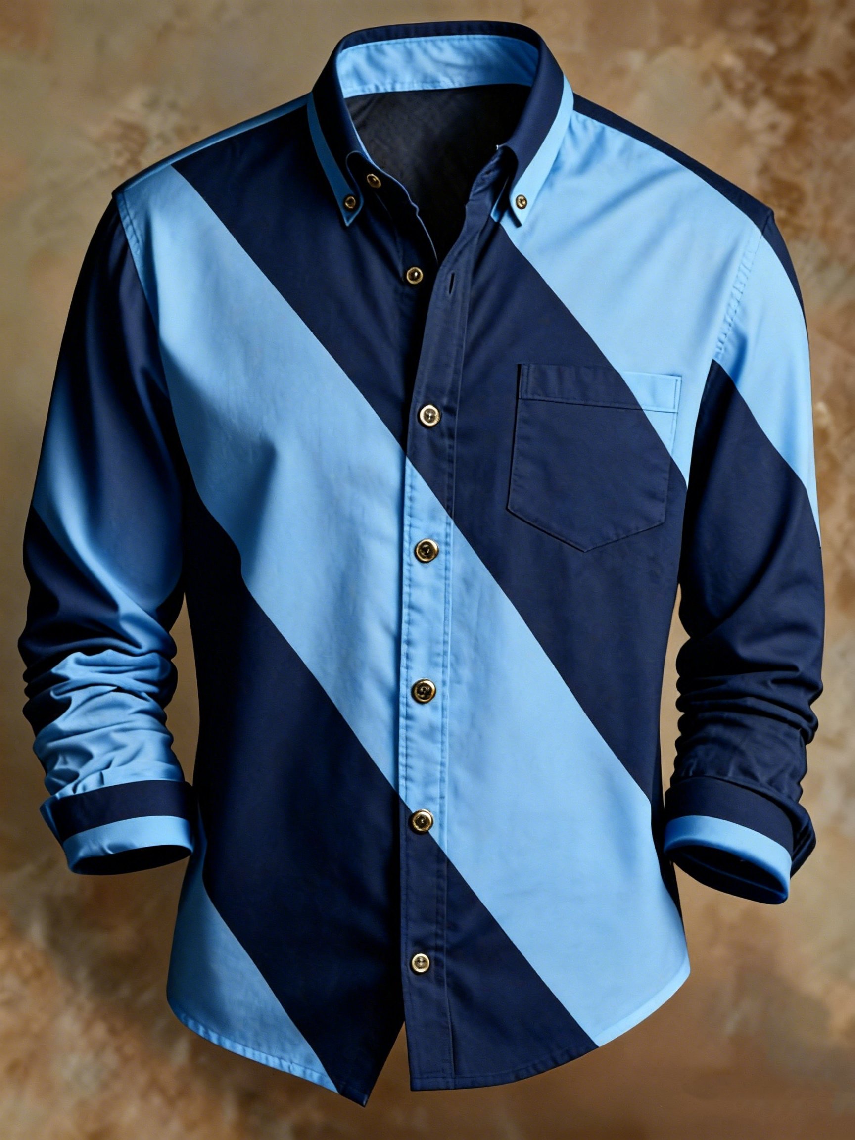 Camisa retro Abstract Art estampado diseño ejecutivo Style para hombre