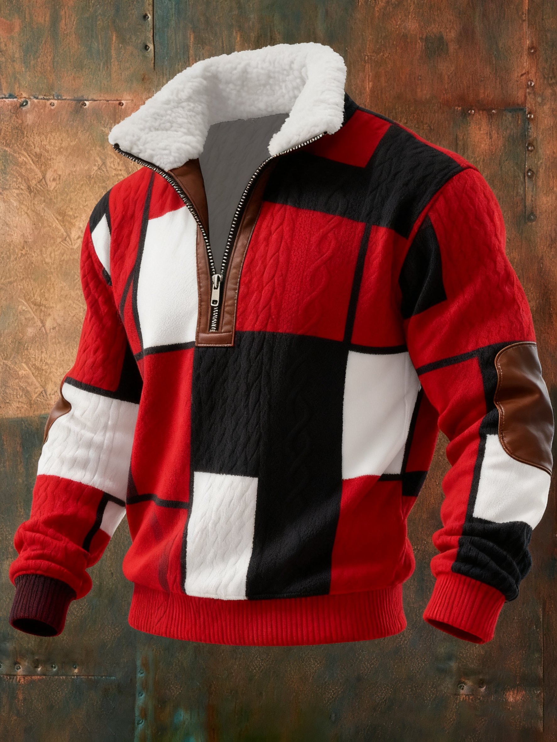 Sudadera Cable texturizado estampado casual para hombre