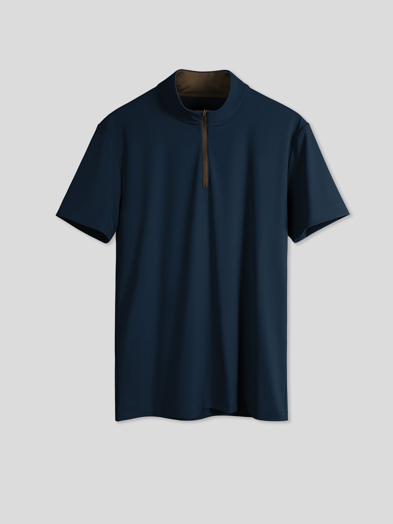 SmoothBlend Half Zip Mock Neck de manga corta Tee