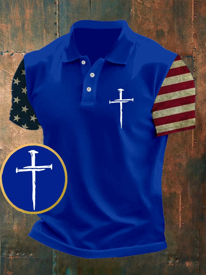 Camisa polo Faith estampado de manga corta para hombre