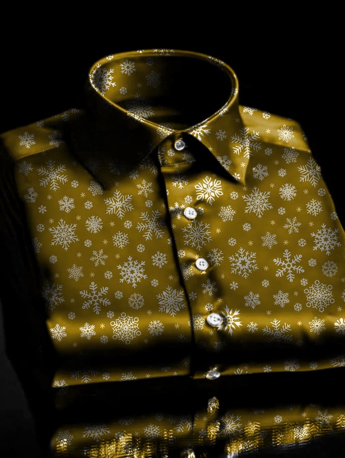Satén ejecutivo Christmas camisas para hombre