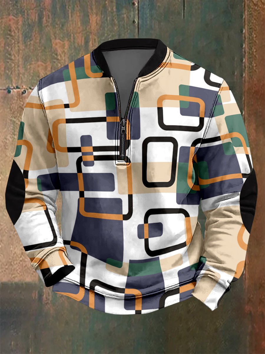 Sudadera hawaiano Abstract geométrico estampado para hombre