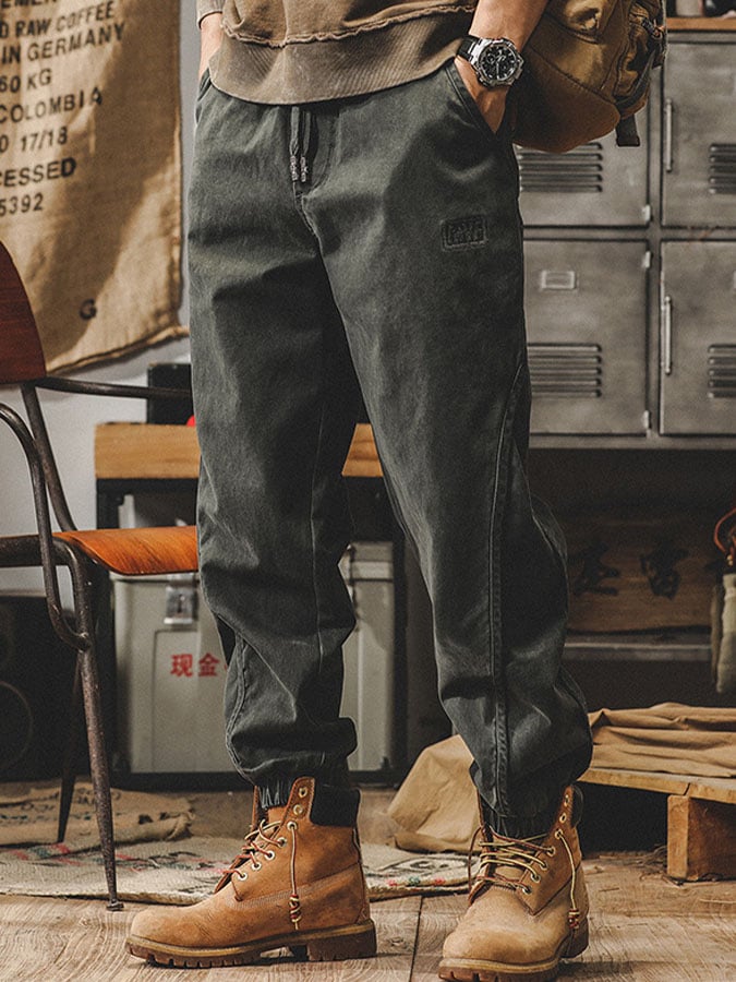 De color sólido retro Simple Overalls para hombre