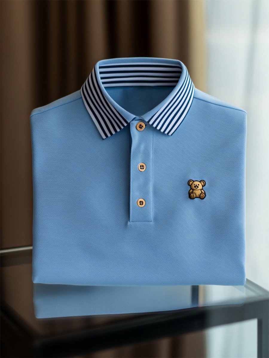 Camisa polo ejecutivo casual Button de manga corta para hombre