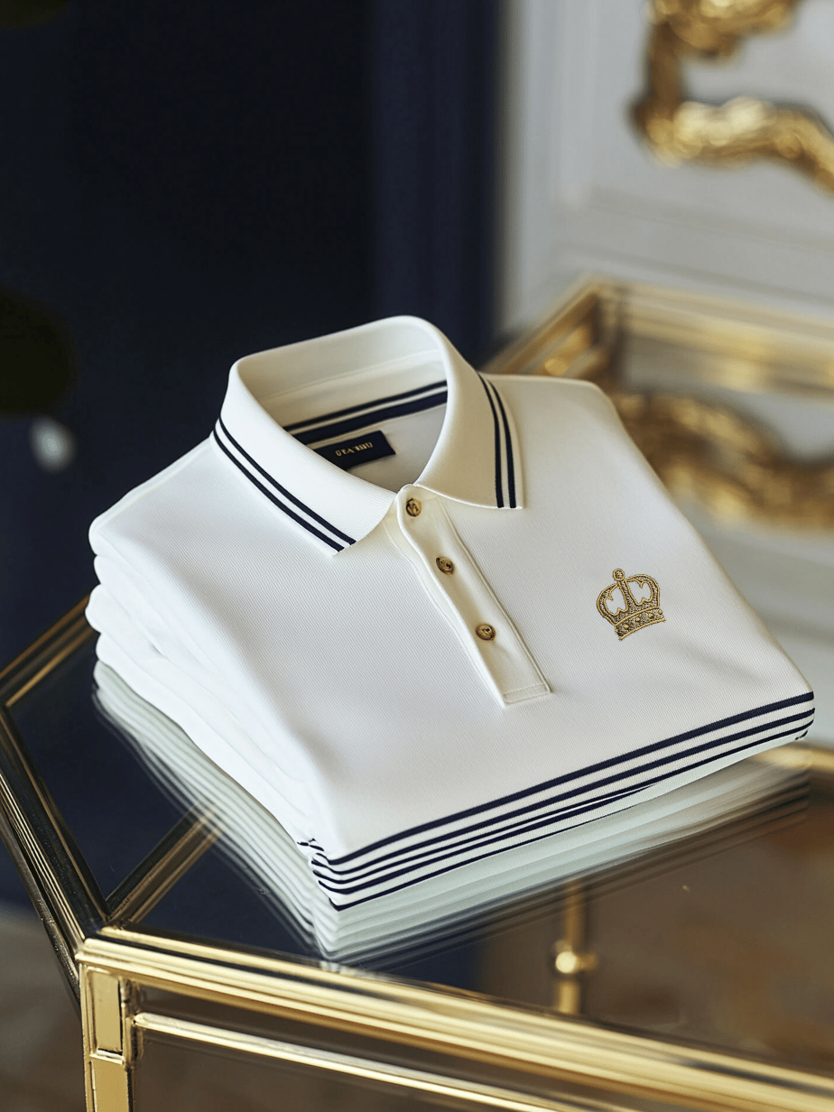 Camisa polo ejecutivo casual Badge Button de manga corta para hombre